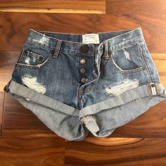 One Teaspoon Pants - One Teaspoon Bandit Distressed Shorts Size 24